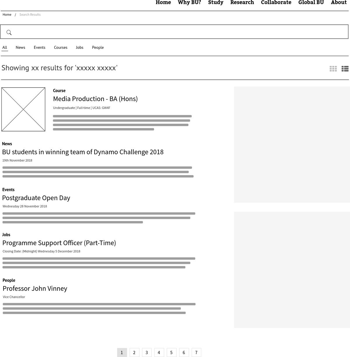 BU Search Results Page